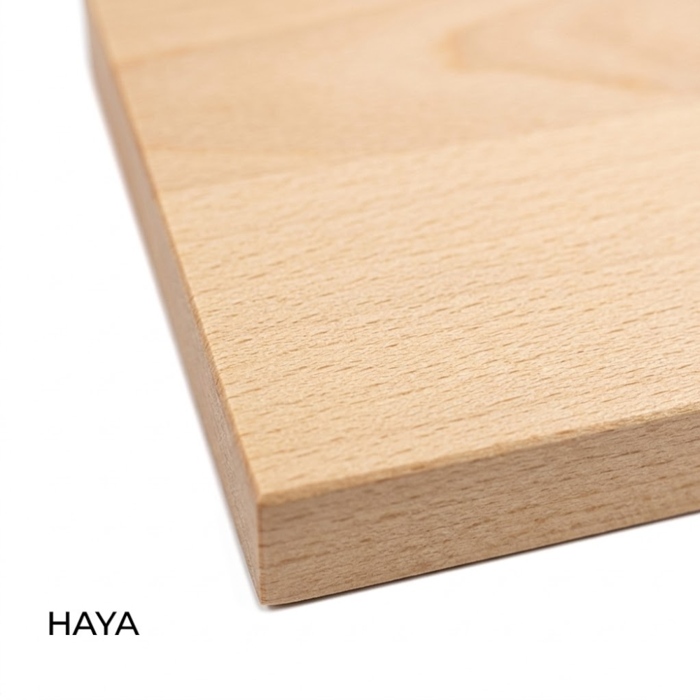 Haya: Claridad y uniformidad. De textura fina y poros cerrados, es ideal para ambientes minimalistas. Aporta mucha luminosidad y una superficie extremadamente suave al tacto.